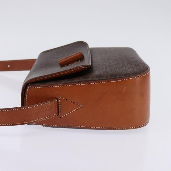 CELINE Macadam Canvas Shoulder Bag Pvc Leather Brown Gold - Picture 4 of 12